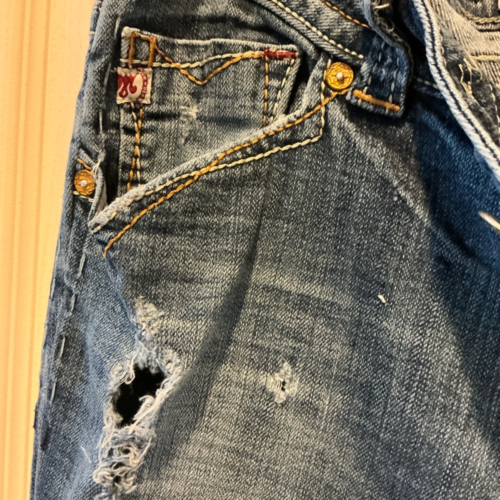 BUCKLE MEK OAXACA Low Rise Western Grunge Straight Leg Jean Unique Womans SZ 31 - Picture 9 of 13